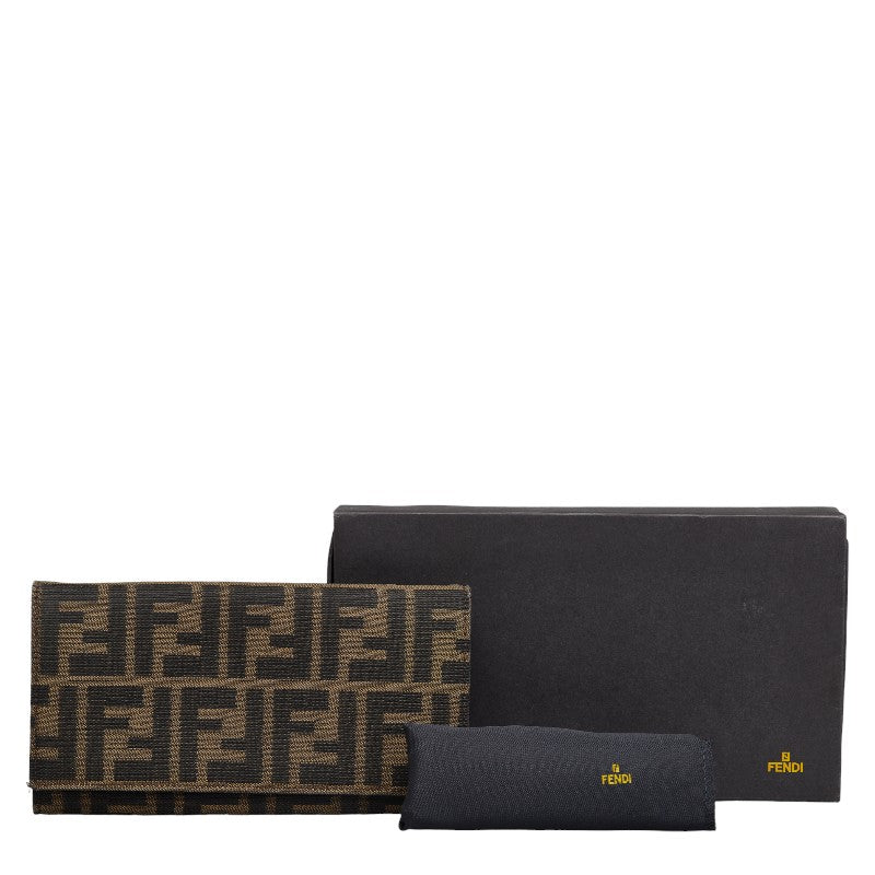 Fendi Zucca Long Wallet 8M0000 Beige Brown Canvas  Fendi