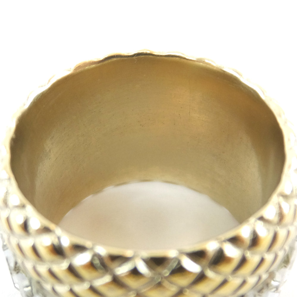 CHANEL CHANEL RING LINE STONE WHITE GOLDEN COLOR COCOMARK B18C 12 NUMBER LADY ACCESSORY SMALL RING