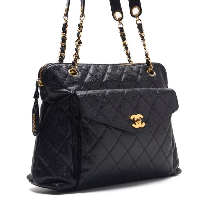 CHANEL / CHANEL Matrasse  Flap Double Chain Sder Caviar S Black   Shoulder Bag Lady Bag Hybrid 【 Ship】  Yaboo Online