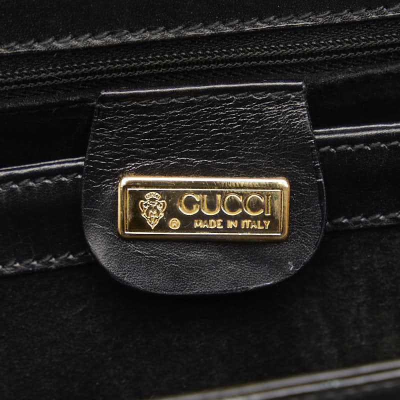 Gucci 96 Turn-Lock Kelly Handbag 000 46 0096 Black Leather  Gucci