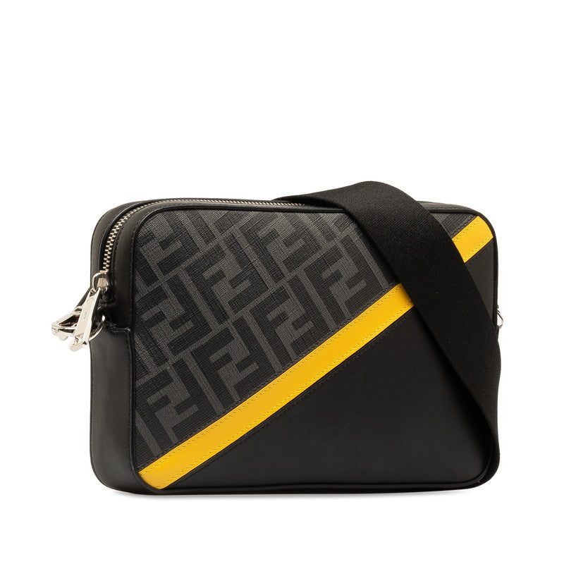 Fendi Zucca Cam Slipper Shoulder Bag 7M0286 Black Yellow PVC Leather Men FI 【Handy】 FENDI