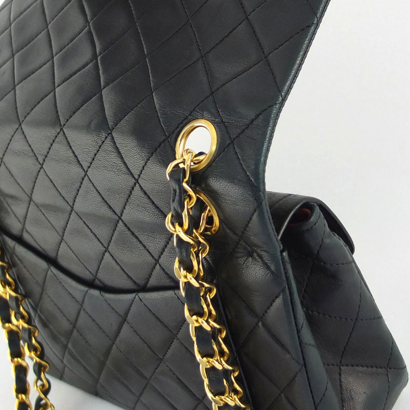 Chanel Double Flap Chain Shoulder Bag 23 A01113 Black G Gold