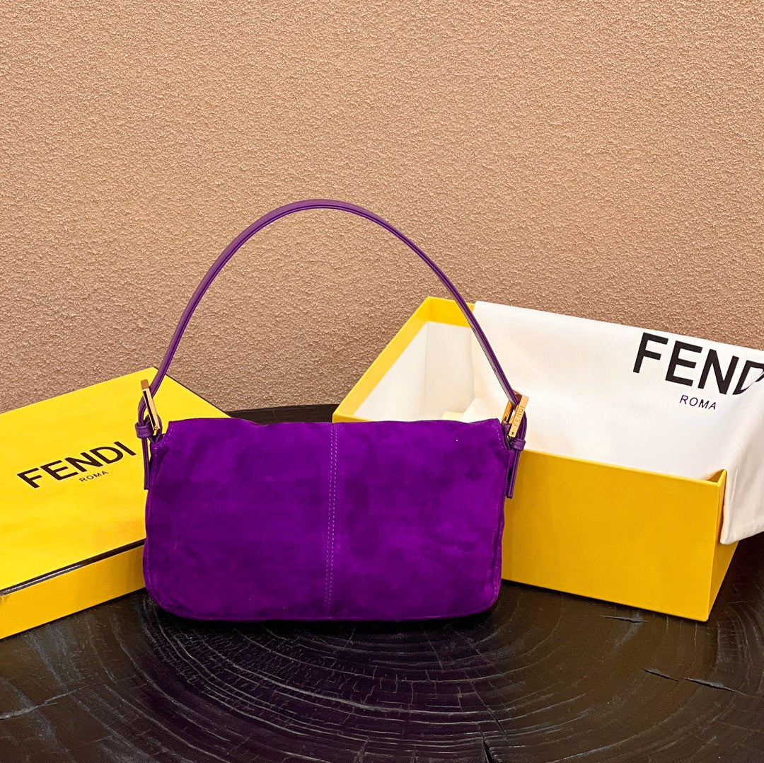 Fendi Baguette Purple Bag For Woman 25cm/9.5in