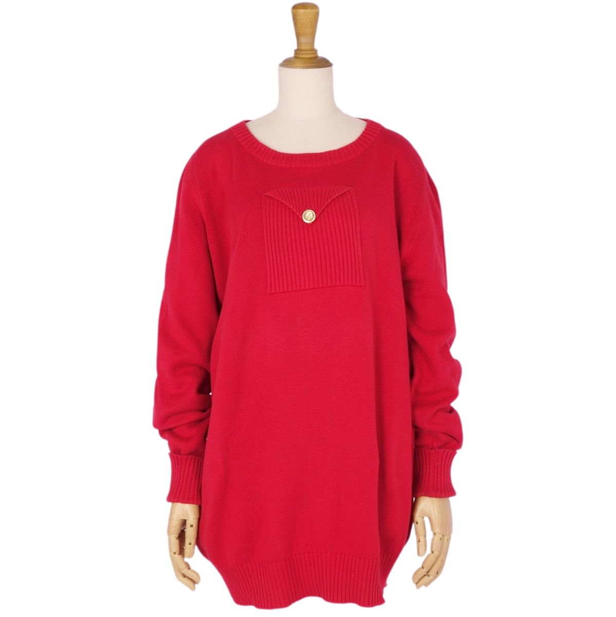 Vint Chanel s  Coco  Cotton Cotton Tops  Italian Made L Equivalent Red