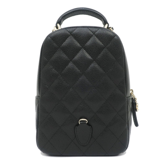 CHANEL 3WAY Backpack Mini Matrasse BK Black Caviar S Rucksack Shoulder Bag  Handbag