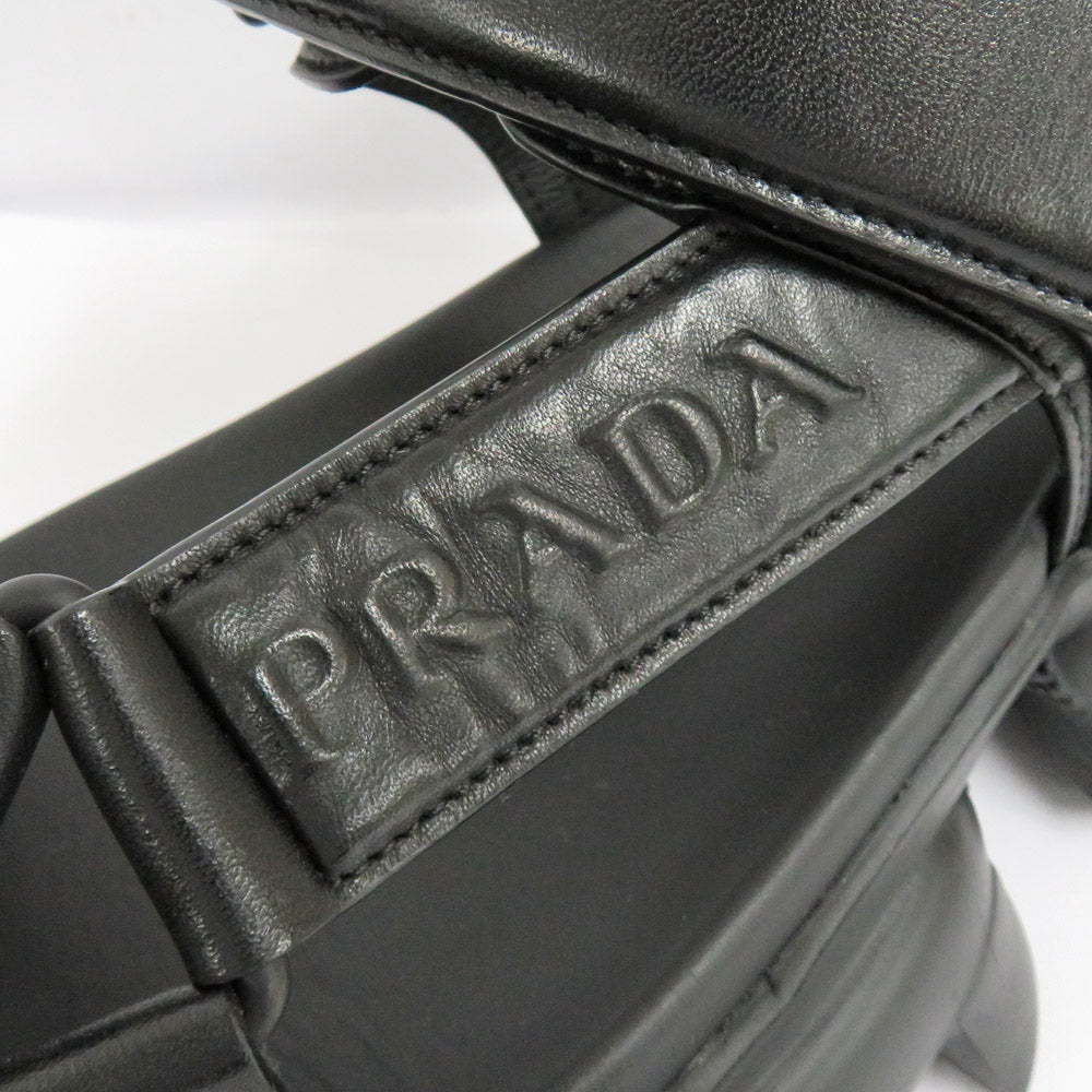 Prada Paded Nappal Leather Sports Sandals 2X3077 Sporty Tape Sandal Black 6 25.0cm Laver   Shoes