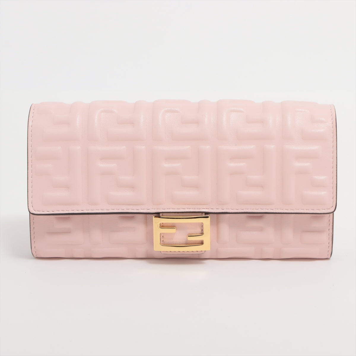 Fendi Zucca 8M0251 Leather Long Wallet Pink