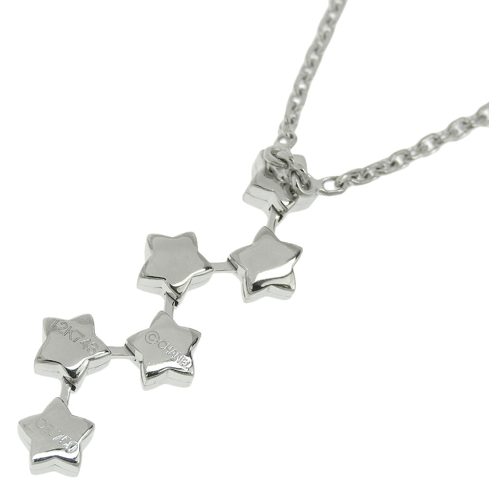 Chanel comet star necklace K18 white g x diamond about 7.4g comet star ladies  in quality