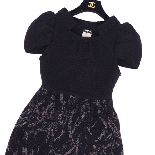 Chanel Chanel e One Earrings Dress  Coco Wool Tops  34 (S equivalent) Black Nitted Shenzhen