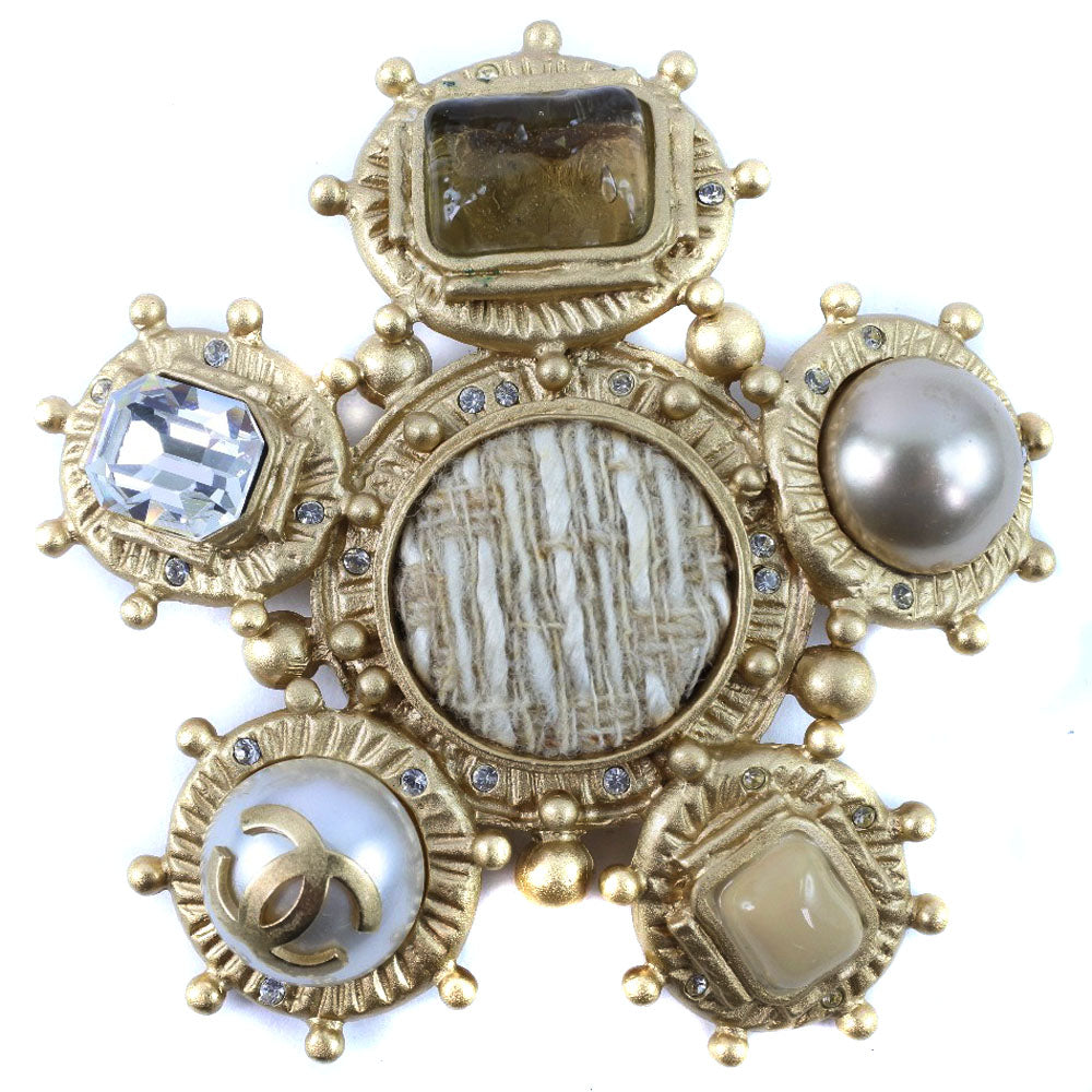 【Suale  OFF】Chanel CHANEL Brooch G   Line Stone ×  Pearl 03A  85.3g  【Supersale】 A Ranked A  Cl 【  & Buy】