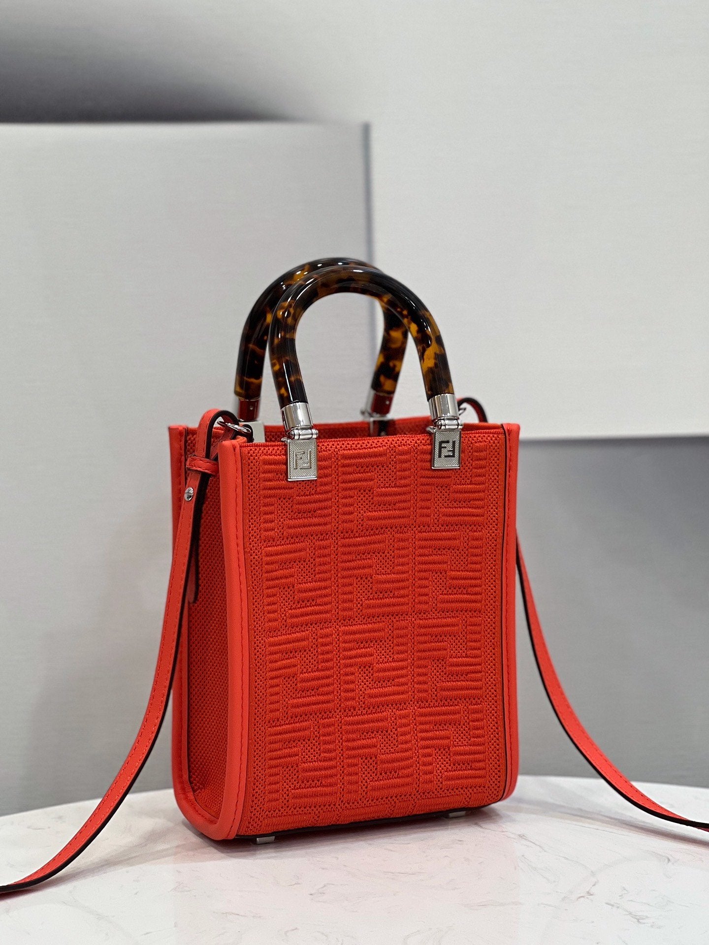 Fendi Mini Sunshine Shopper Red