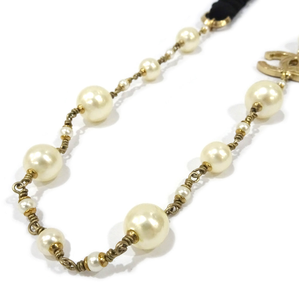 CHANEL Hair Band Coco  Pearl 10P Hair Accessories Small