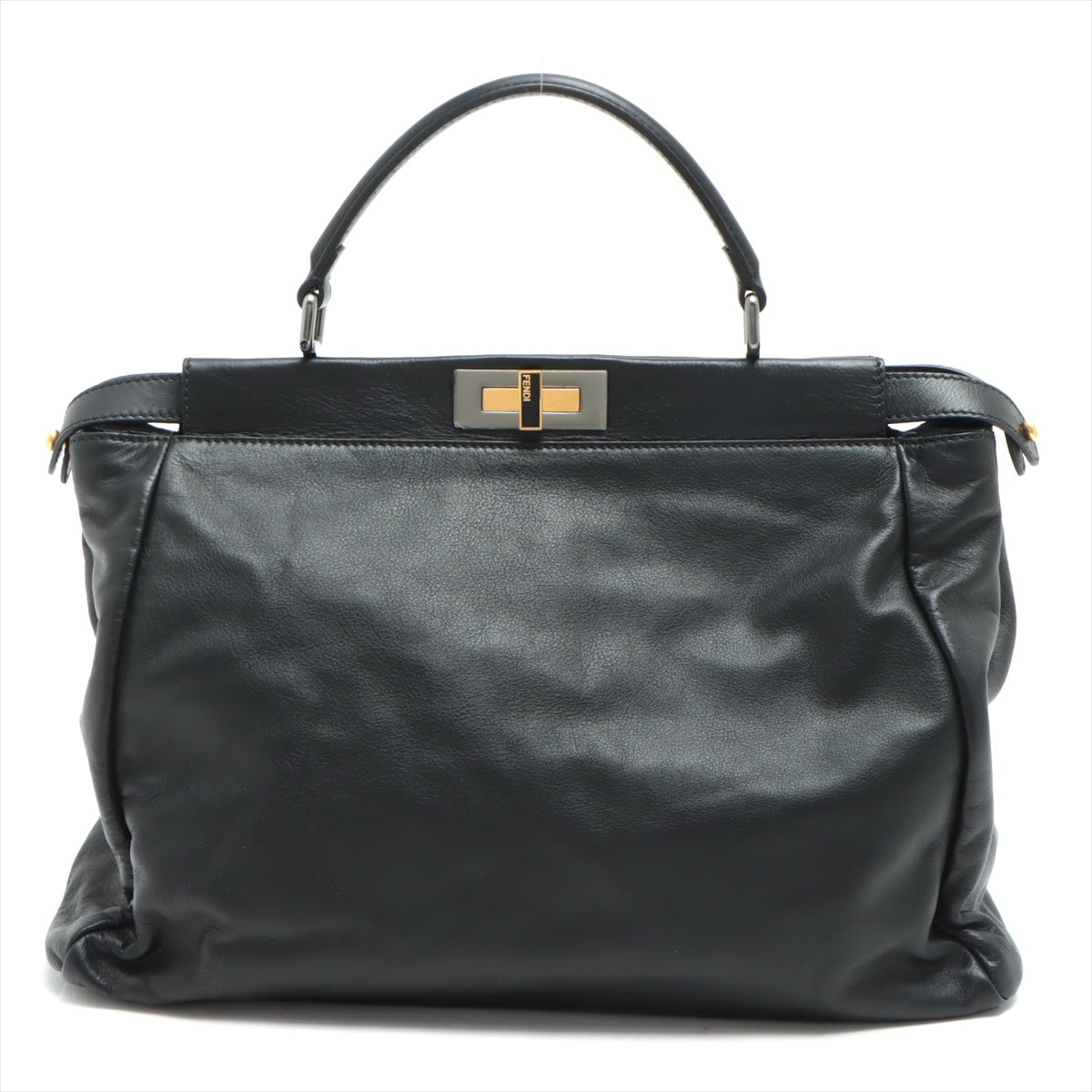 FENDI Peekaboo Lodge Handbag in Leather Black 8BN210