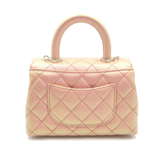 Chanel Coco Handler Matrasse 2w Shoulder 2way Shoulder Bag Caviar S  Pink Metal Pink