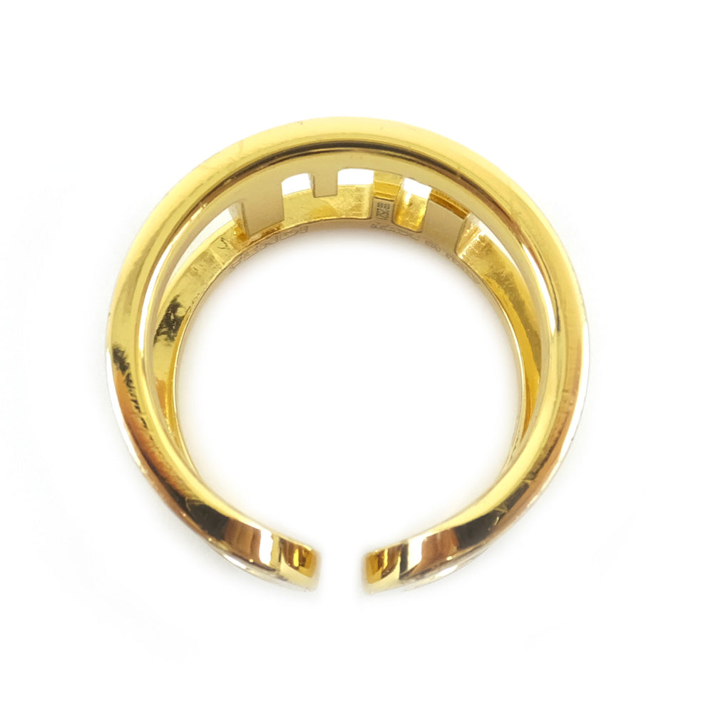 FI FENDI ORLOCK MOTIVE RING #16 SIZE 16 NUMBER GOLD COLOR METAL BANDRING GP MENS RING