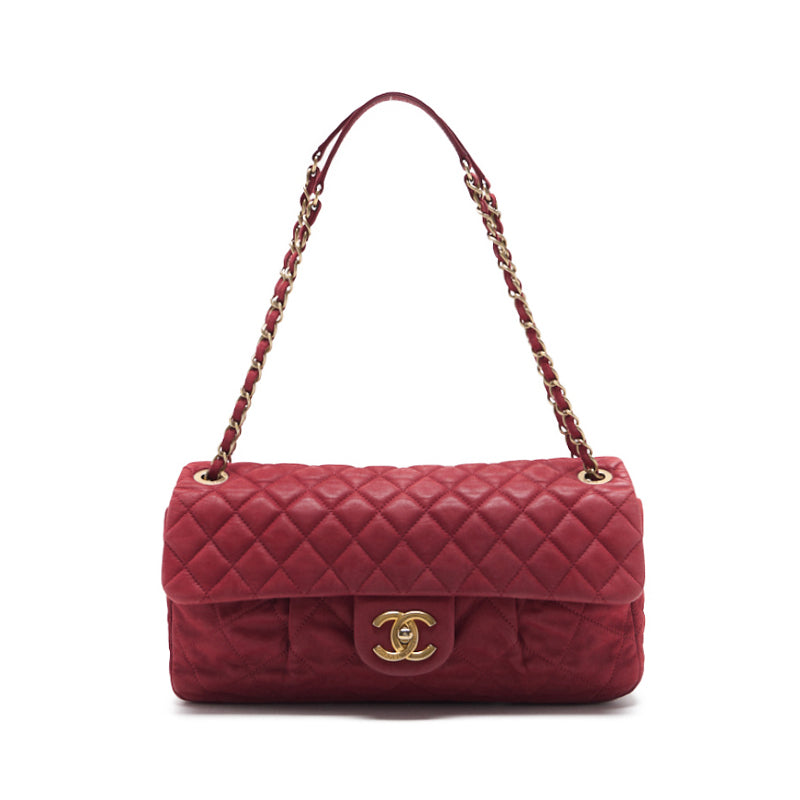 Chanel Matrasse Single Flap Chain Shoulder Sparkle Leather Red  Shoulder Bag  【 Ship】【Free Shipping】 Free Shipping】  s Online