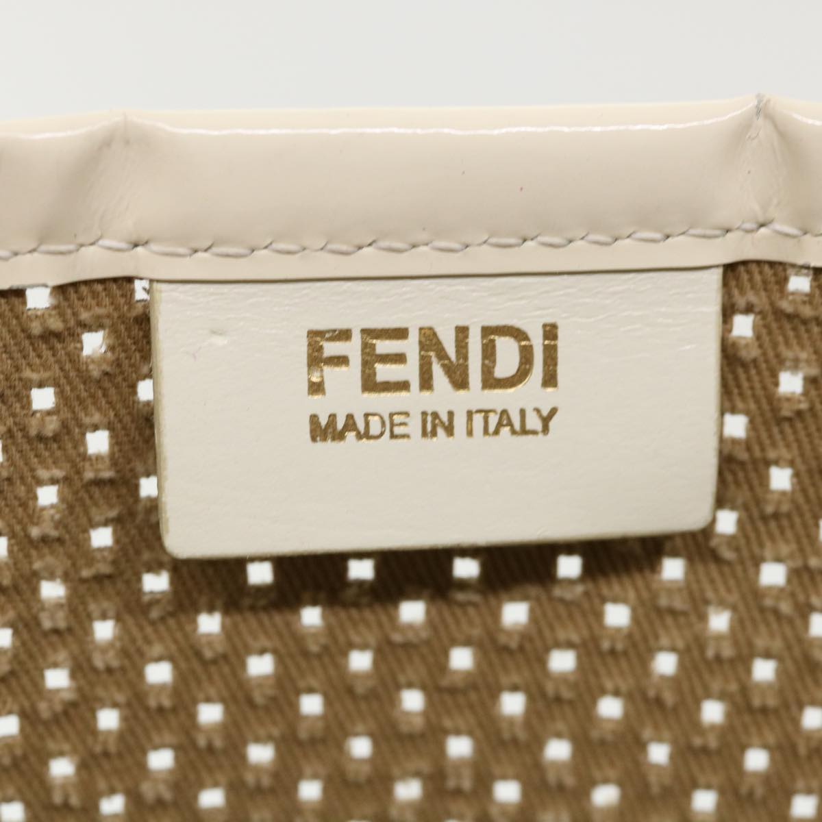 FENDI Zucca Canvas punching Tote Bag Brown