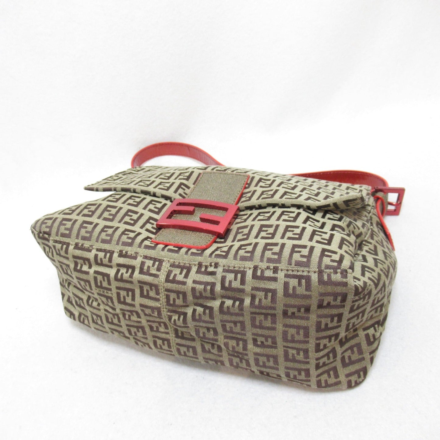 Fendi Fendi Zucchini Nonerman Bucket Shoulder Bag Canvas  Beige Dark Brown ()