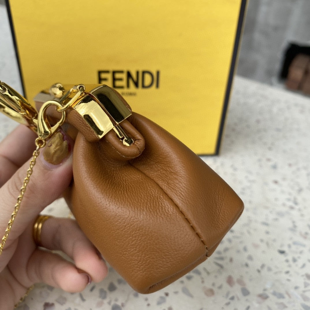 Fendi Nano Fendirst Charm Brown Bag For Woman 10cm/4in