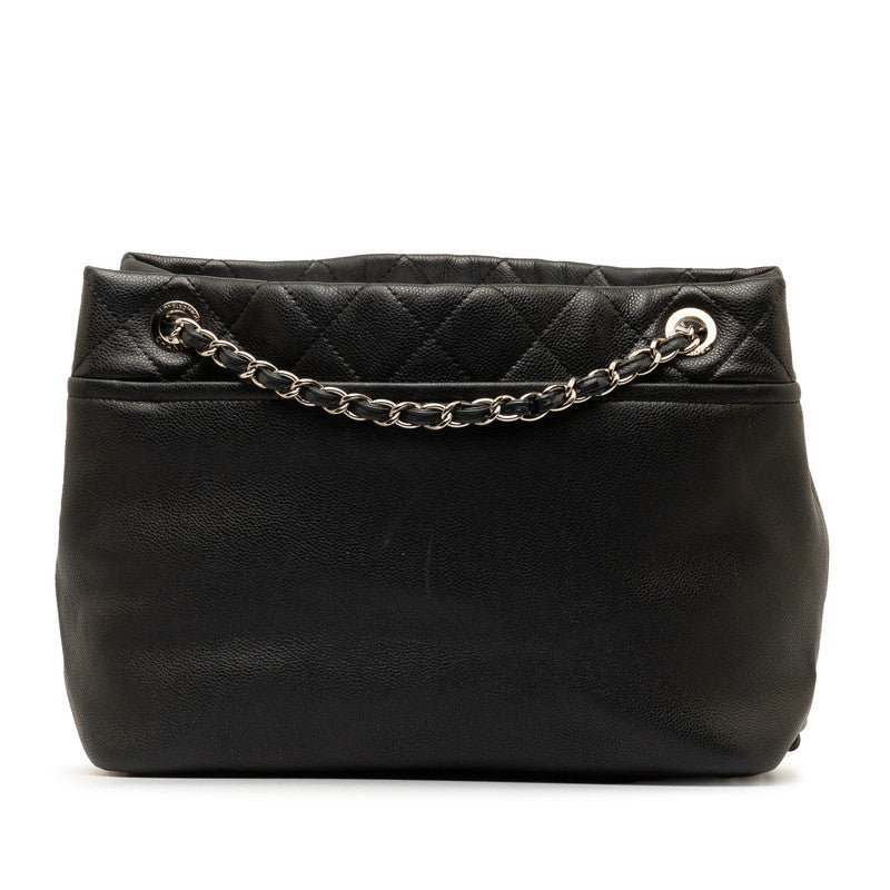 Chanel Matrases Coco Chain Shoulder Bag Tote Bag Black Leather  Chanel