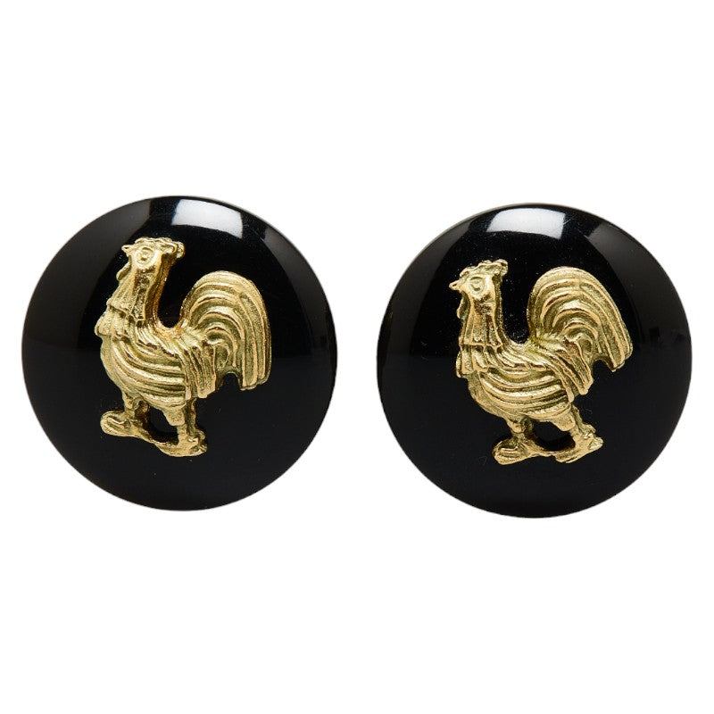 Chanel Vint Chicken Bird Earring G Black   Chanel