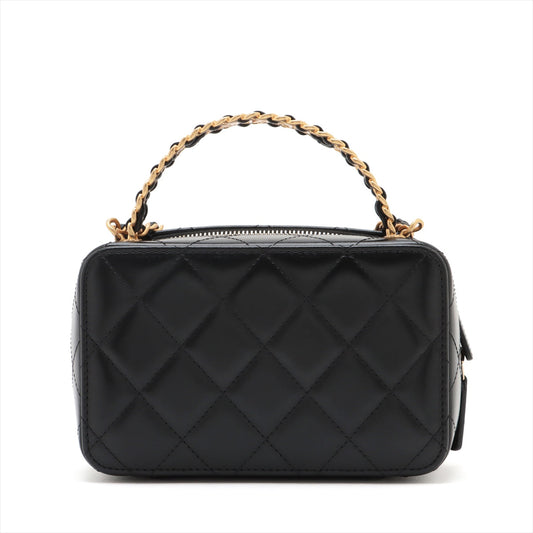 Chanel Lambskin  Vanity Bag Black G  AP3246