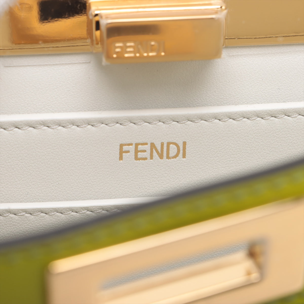 Fendi Peekaboo ICEU Small Leather 2WAY Handbag Green 8BN327