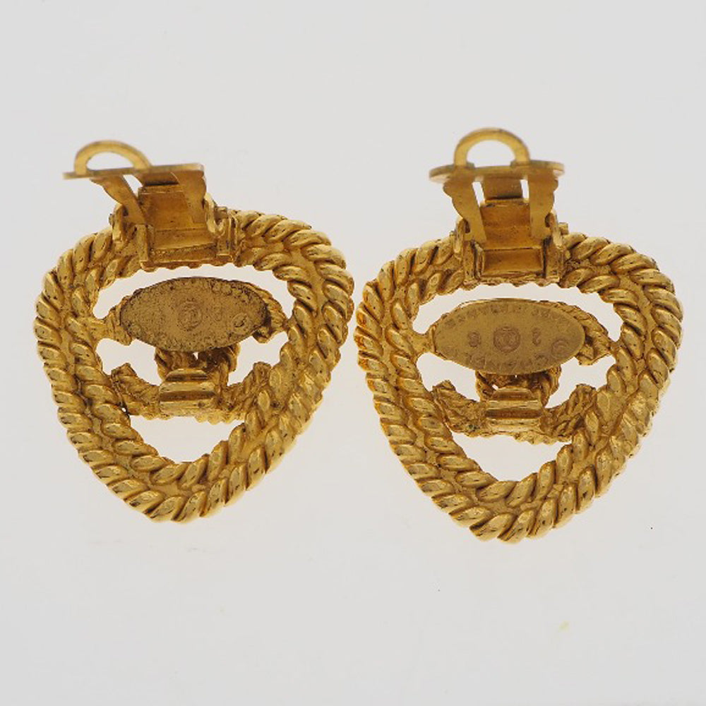 Chanel Chanel Coco Earring Triangle Vintage G  French Made 1993 Gold 28  12.5g COCO Mark