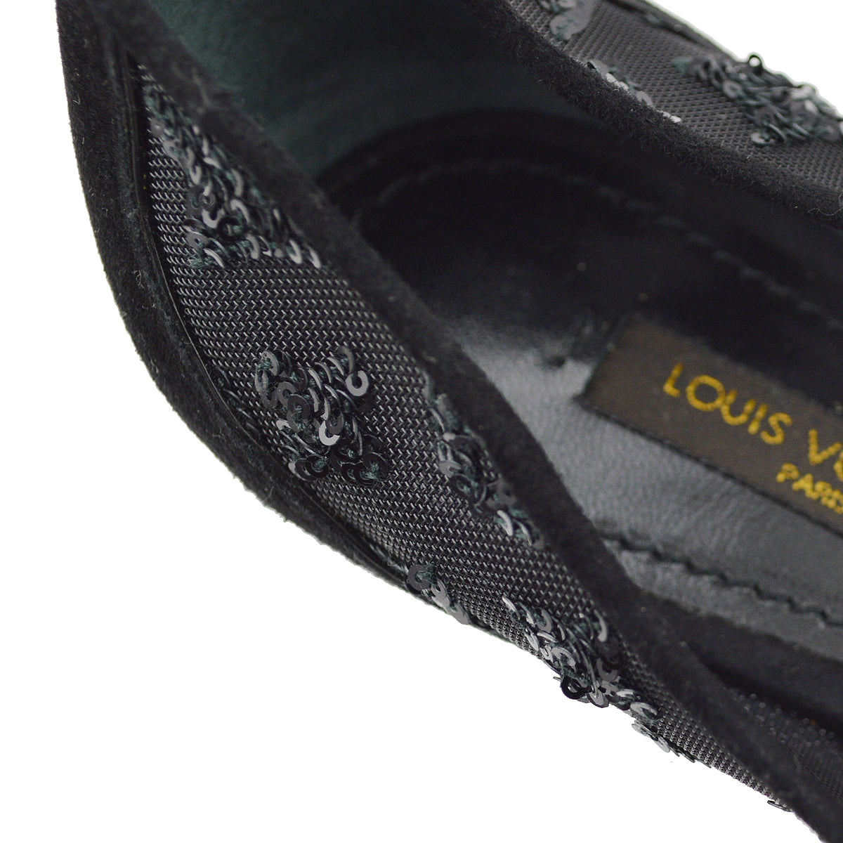 Louis Vuitton Black Spangle Pumps Shoes #37