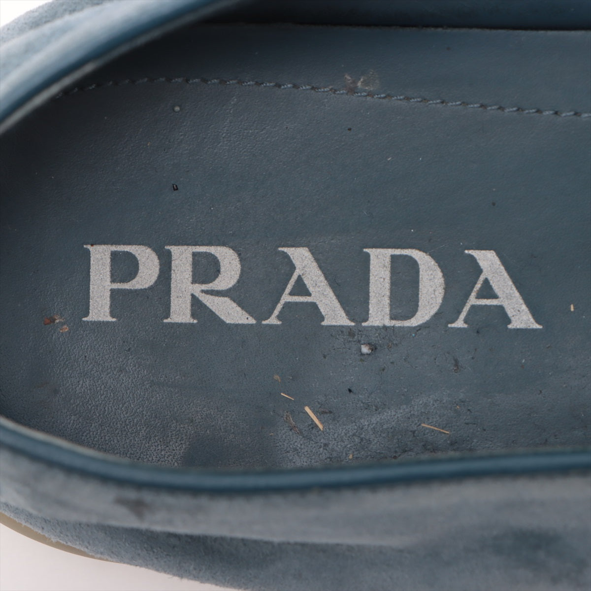 Prada Suede Shoes 7 1/2 Men Blue 2DG124 Triangle Logo