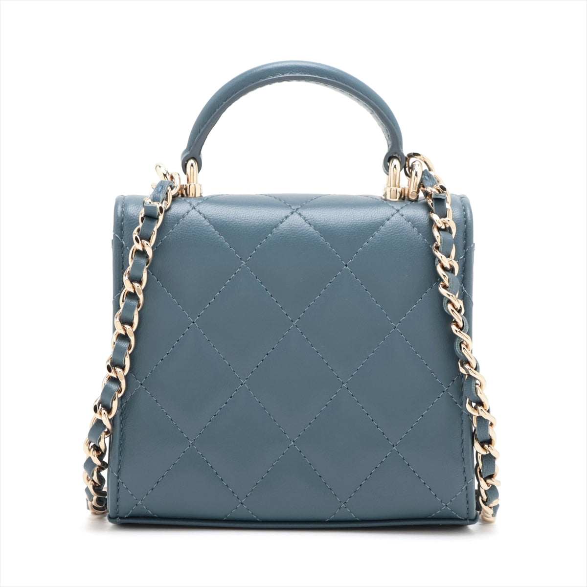 Chanel Mini Matrasse  Chain Shoulder Bag Top Handle Blue G  AP2682