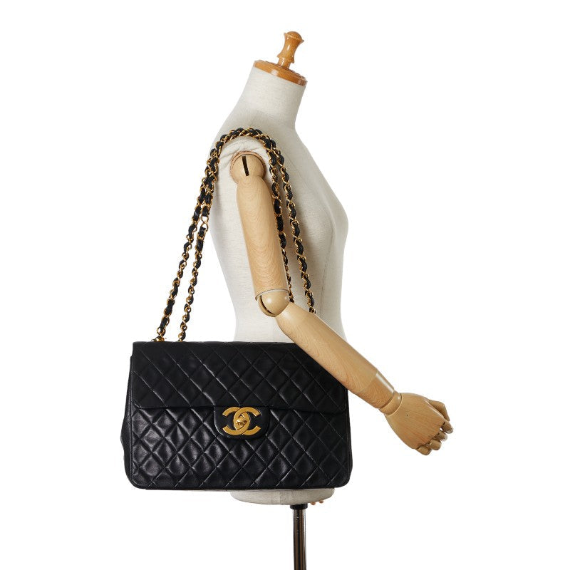 Chanel Matrasse Coco Double Flap Chain Shoulder Bag Black G   CHANEL