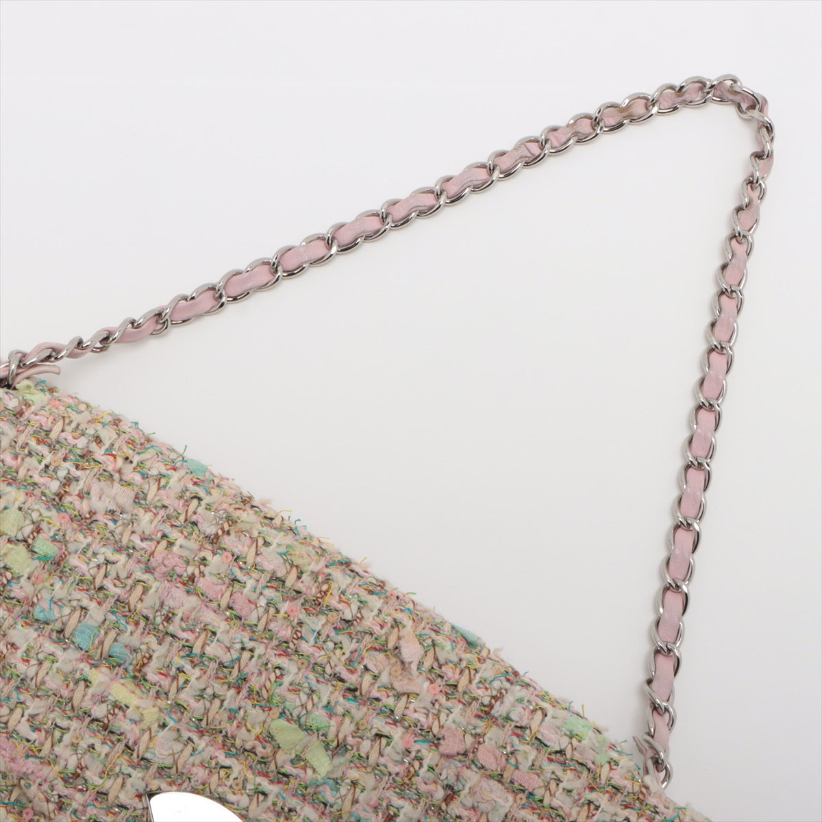 Chanel Coco Tweede Chain Shoulder Bag Multicolor Silver  9th