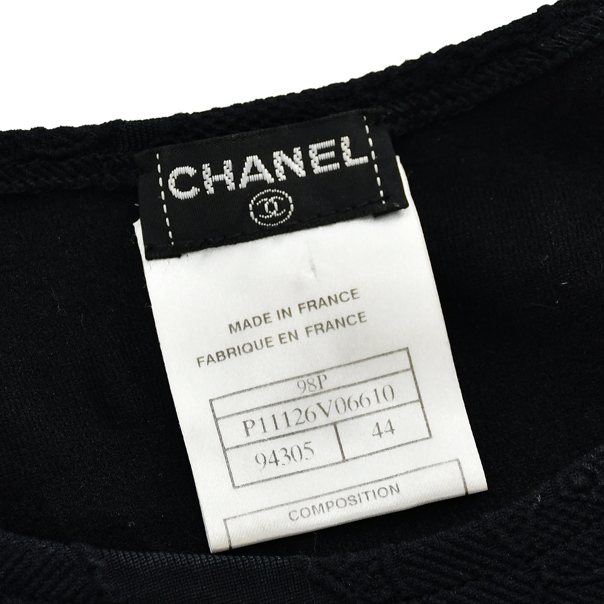 Chanel T-shirt Black 98P #44