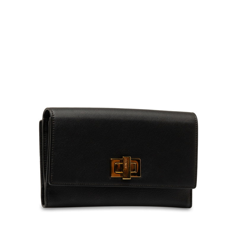 Fendi Peekaboo Long Wallet 8M0308 Black Leather  Fendi