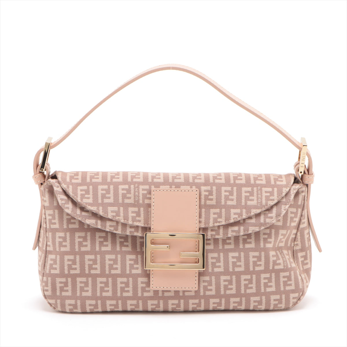 Fendi Zucca Mamma Bucket Canvas  Leather Shoulder Bag Pink 8BR003