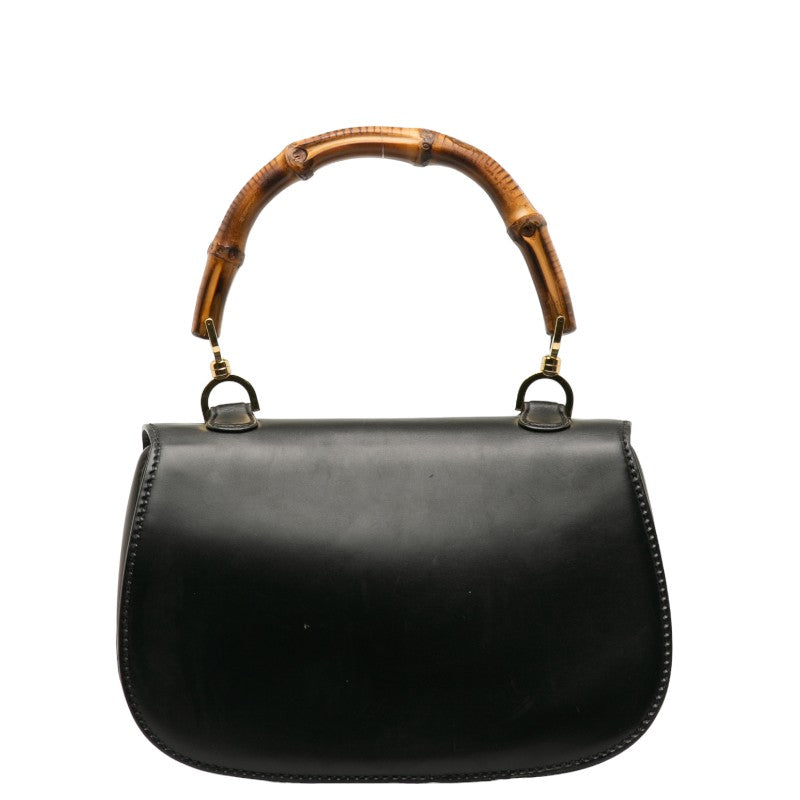 GUCCI Gucci Old Gucci Bamboo 000 01 0633 Handbag Leather Black Lady Gucci