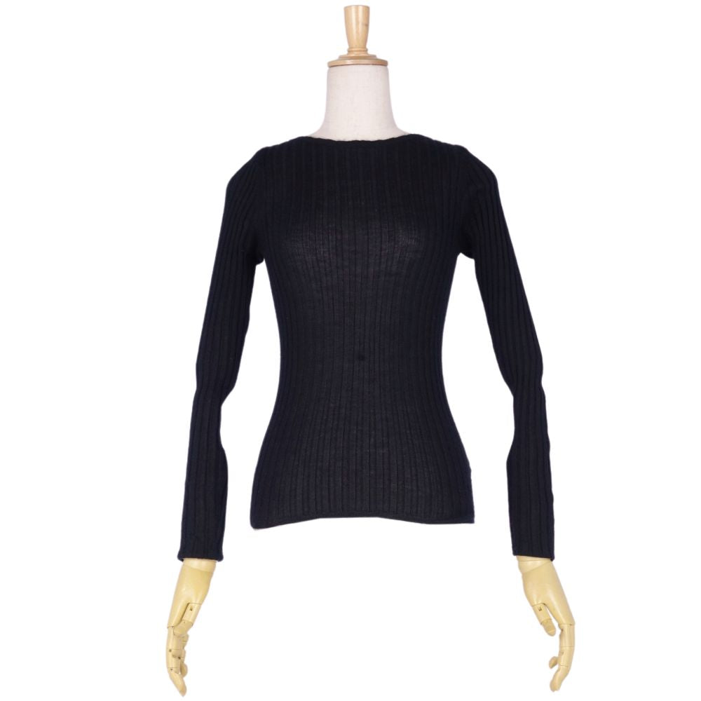 Vint Chanel s 97P sweaters Long Sleeve Cashmere Silk Tops  Made in Italy 40 (M Equivalent) Black  Nitted