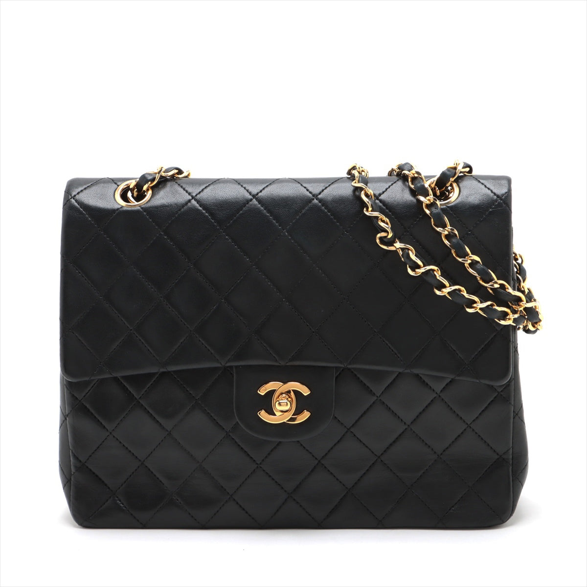 Chanel Matrasse  Double Flap Double Chain Bag Black G  1st Turn-Lock Speech