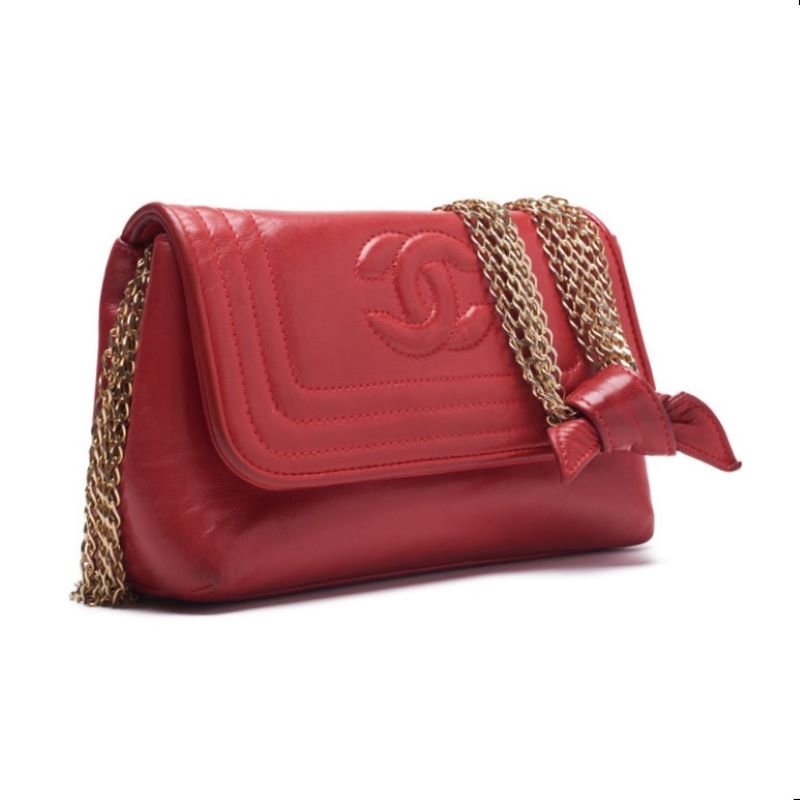 Chanel Mademoiselle Pushlock 5  Chain Shoulder  Red  Shoulder Bag Mini Shoulder Bag  Shoulder Bag Hybrid 【 Ship】 Dharma Bookstore Online