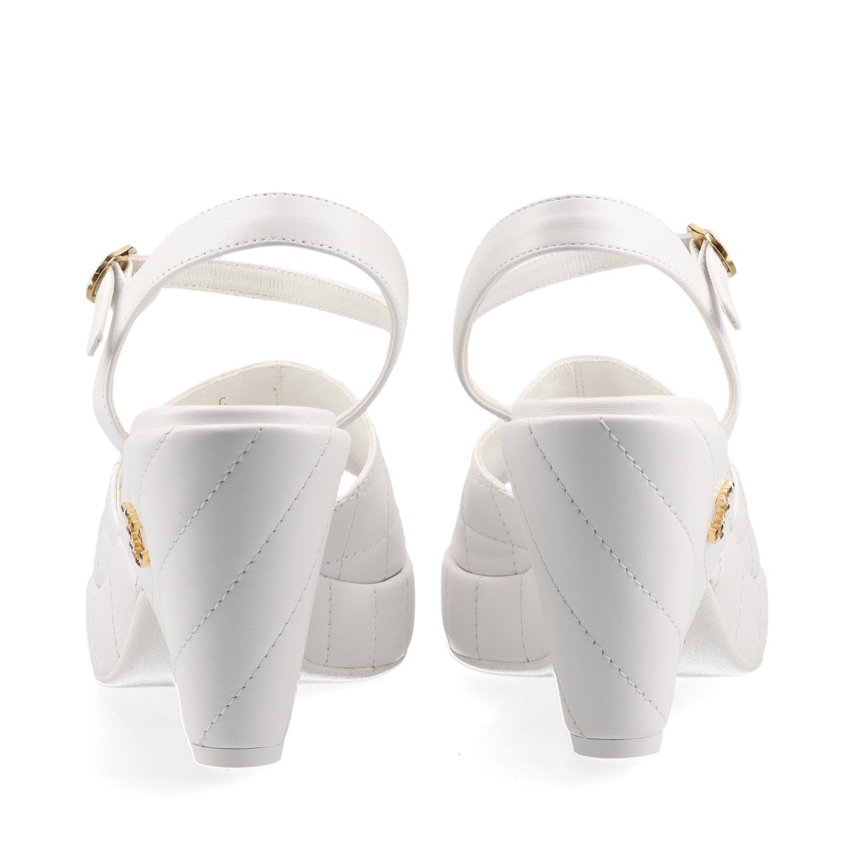 Chanel Coco Leather Sandals 35  White G45637