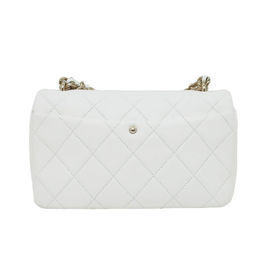 Chanel Matrasse 2WAY Chain Shoulder Bag White Hand GD G