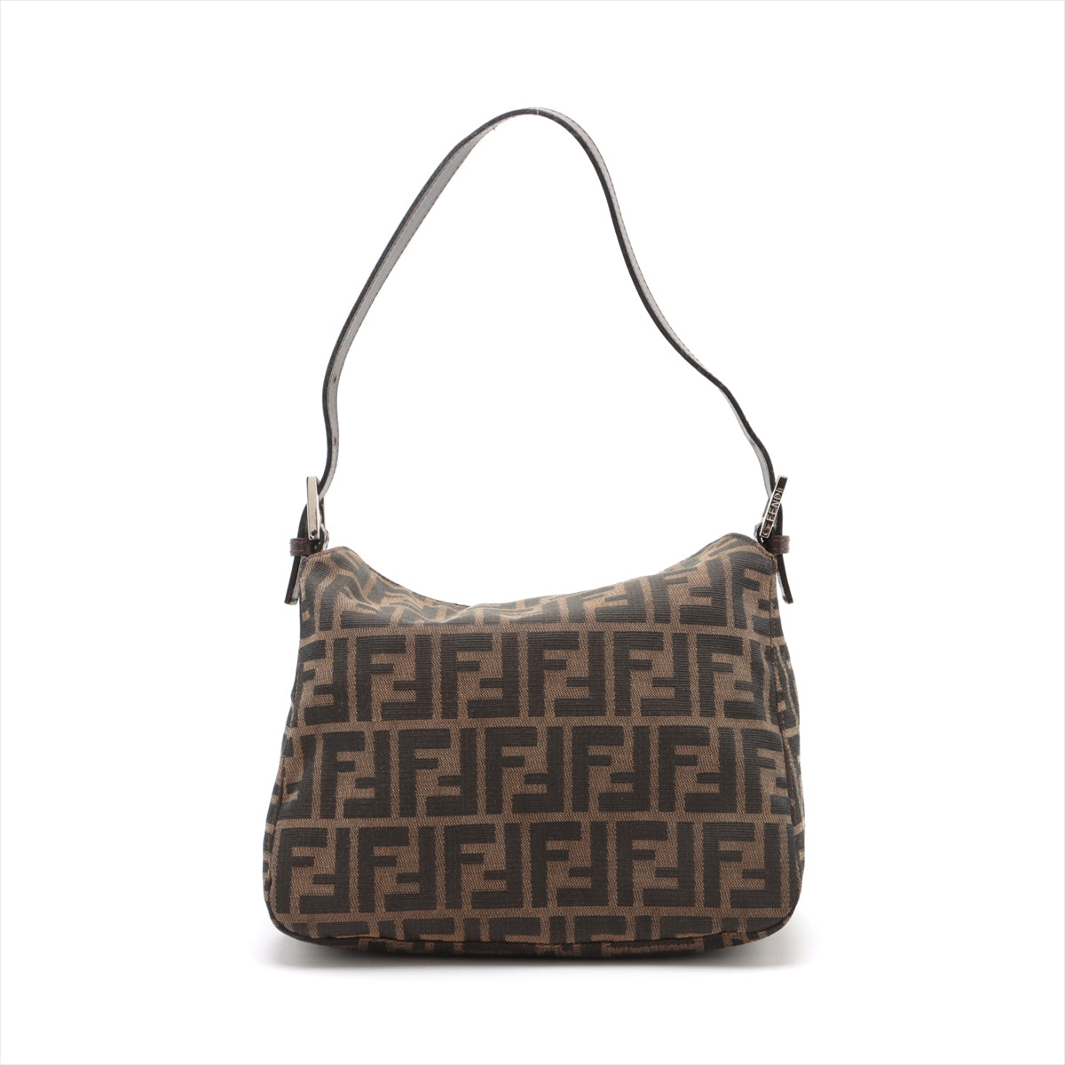 Fendi Zucca Canvas x Leather Shoulder Bag Brown