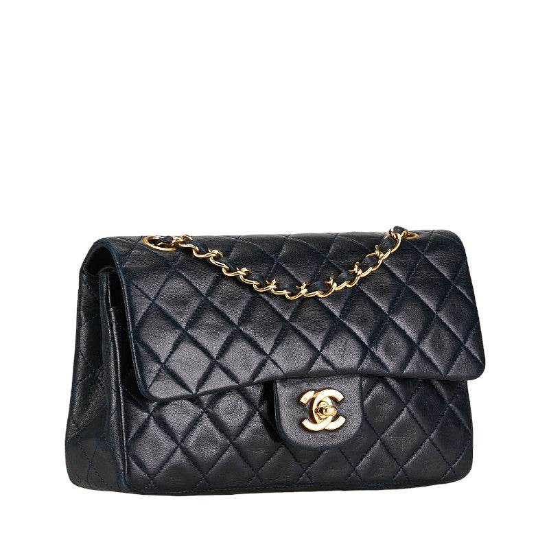 Chanel Mattrase 23 Coco Double Flap Chain Shoulder Bag Black Leather  Chanel