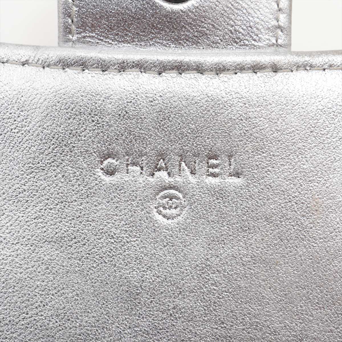 Chanel Matrasse Wallet Silver Silver