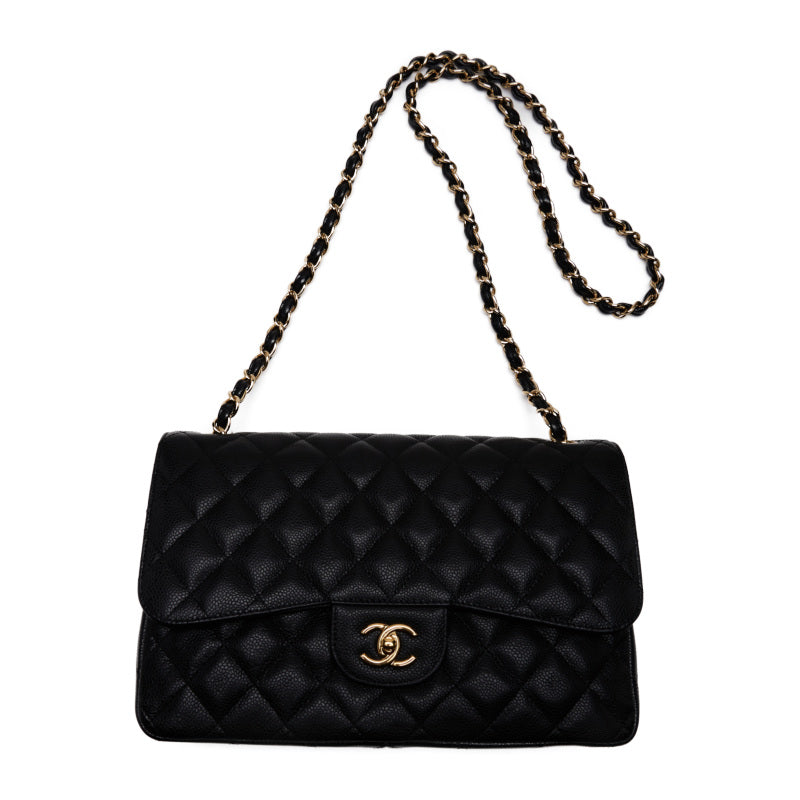 CHANEL Deca Double Flap Turnlock Chain Shoulder Caviar S Black  Shoulder Bag Mini Shoulder Bag  Shoulder Bag Hybrid