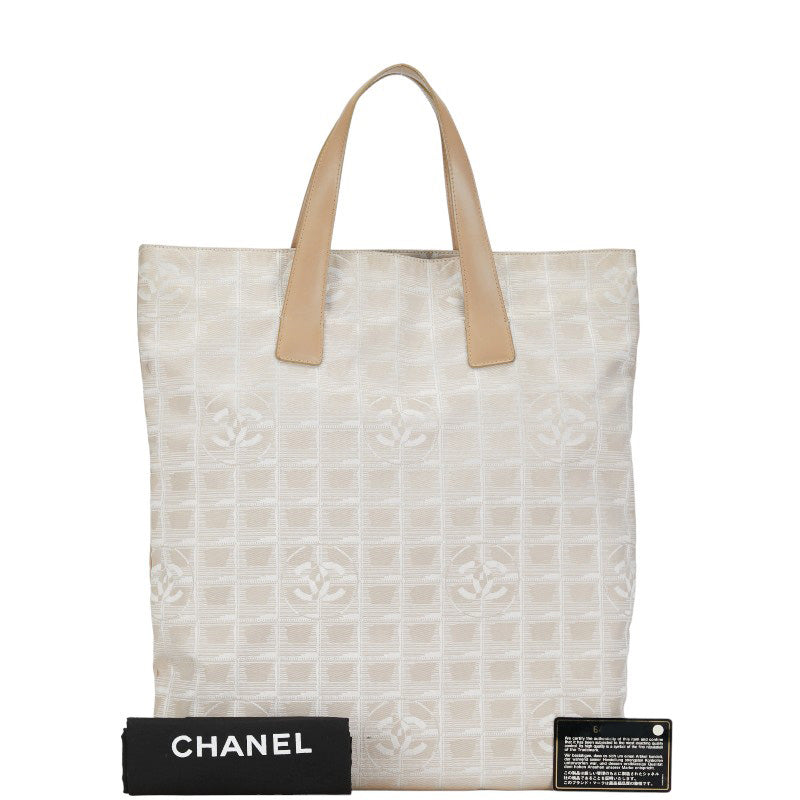 Chanel  Loveel Line Handbag Tote Bag Beige Canvas Leather  CHANEL