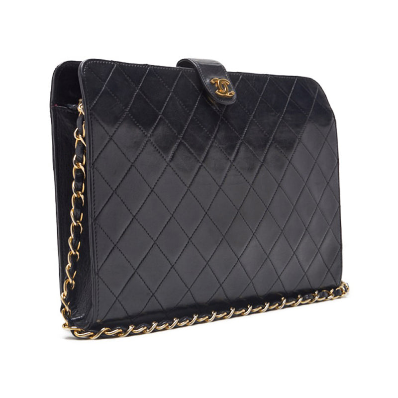 CHANEL 【CHANEL】Pushlock Square Chain Shoulder  Black  Shoulder Bag  【 Ship】【Free Shipping】