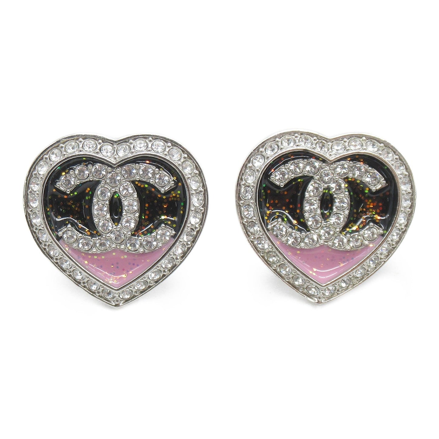 Chanel Peace Heart C23N Peace Jewelry GP (Gen Mecca) Rhinestone  Silver