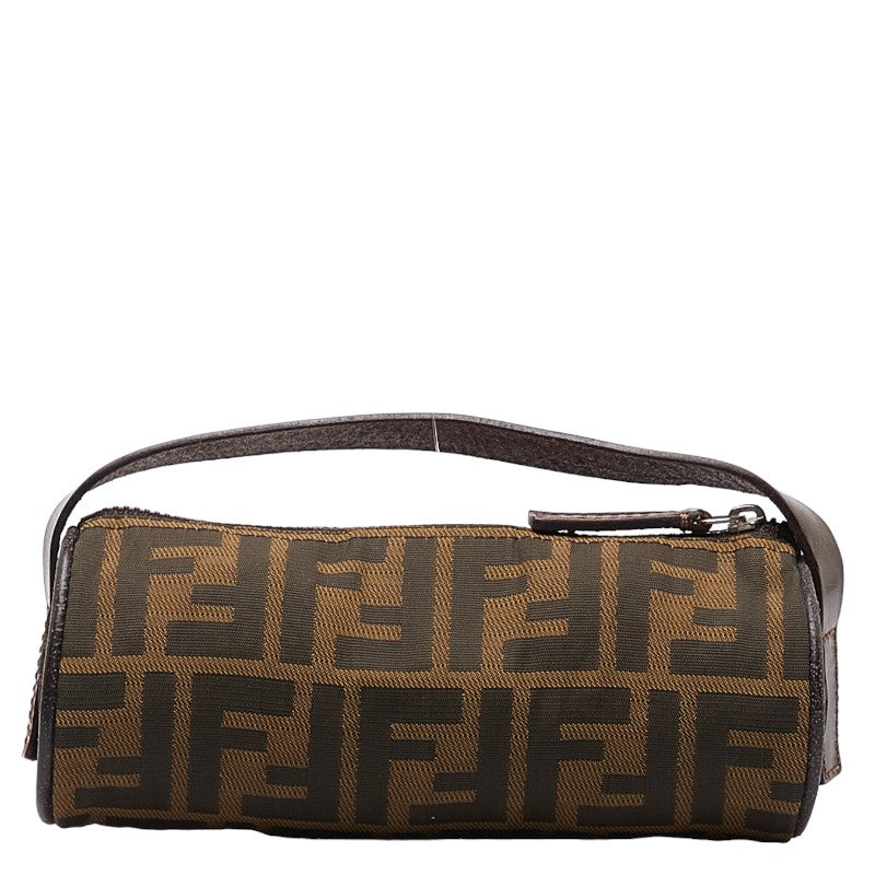 Fendi Zucca Pouch 26553 Brown Canvas Leather  Fendi